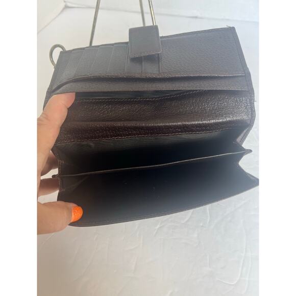 Gucci 154258 GG Long Bi-fold Brown Canvas Leather Wallet - Picture 8 of 9